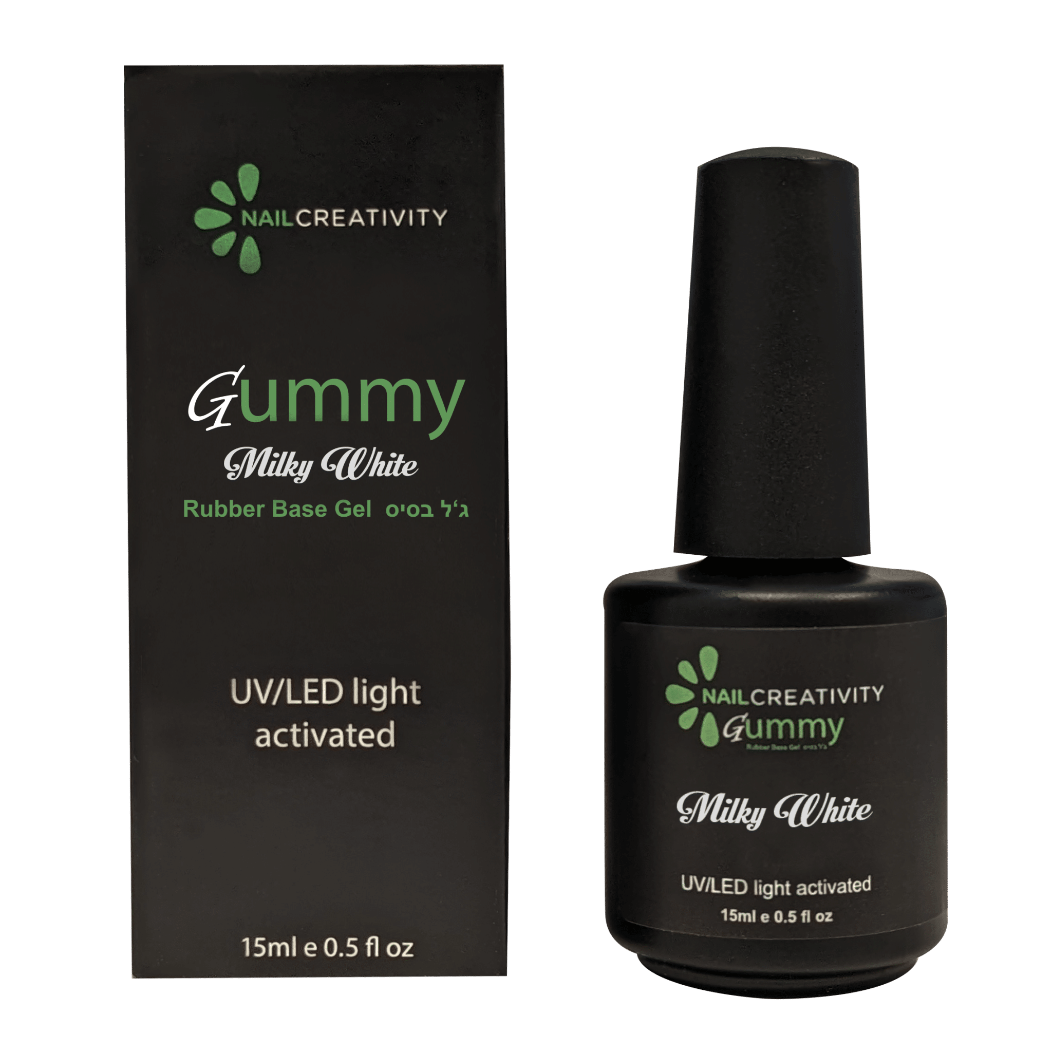 ראבר בייס 15 מ"ל Nail Creativity Gummy milky white ראבר בייס 15 מ"ל Nail Creativity Gummy milky white