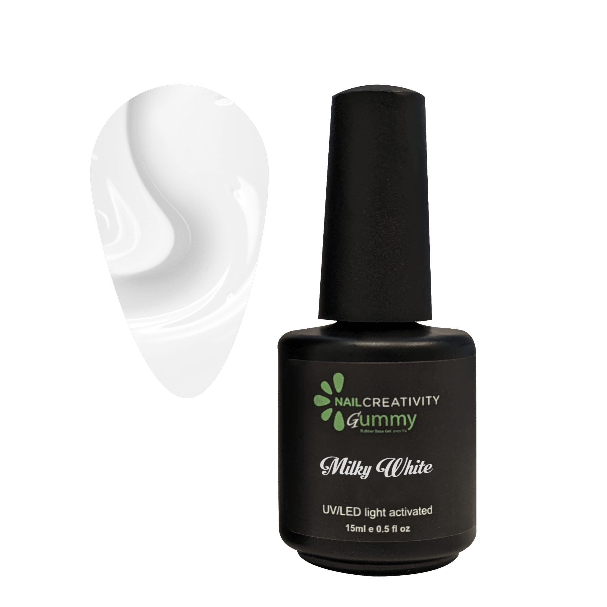 ראבר בייס 15 מ"ל Nail Creativity Gummy milky white ראבר בייס 15 מ"ל Nail Creativity Gummy milky white – תמונה 3